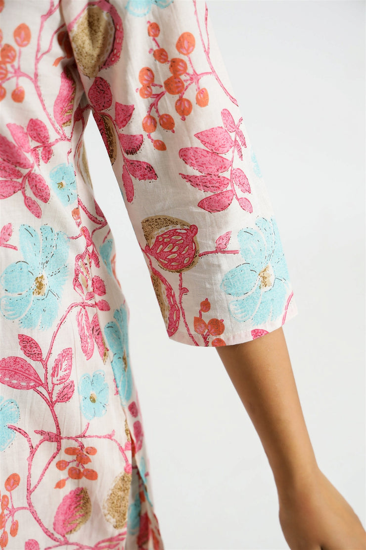 Floral Printed Pink Designer Co-ord Set For Women