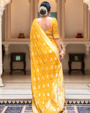 Beautiful Lichi Silk Saree With Jacquard Work