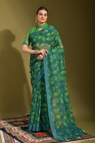 Beautiful Designer Saree With All Over Digital Floral Print