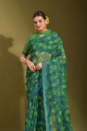 Beautiful Designer Saree With All Over Digital Floral Print