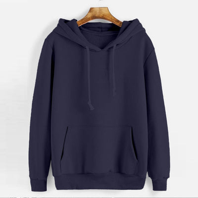 Blue Colour Women Full Sleeve Solid Hoodie