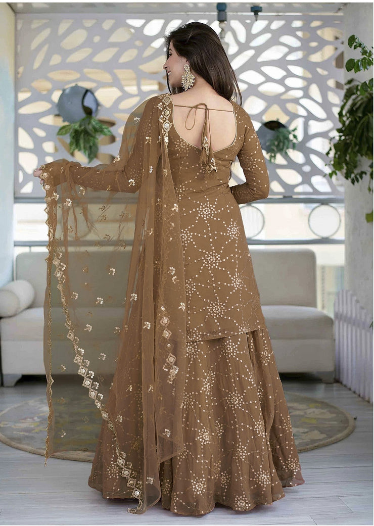 Exclusive Light Colour Embroidary Designer Shalwar Kameez Lehenga Suits