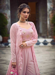 Dusty Pink Classy Indo Western With Stylish Koti