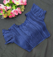 Dusky Blue Frill Patterned Stylish Blouse