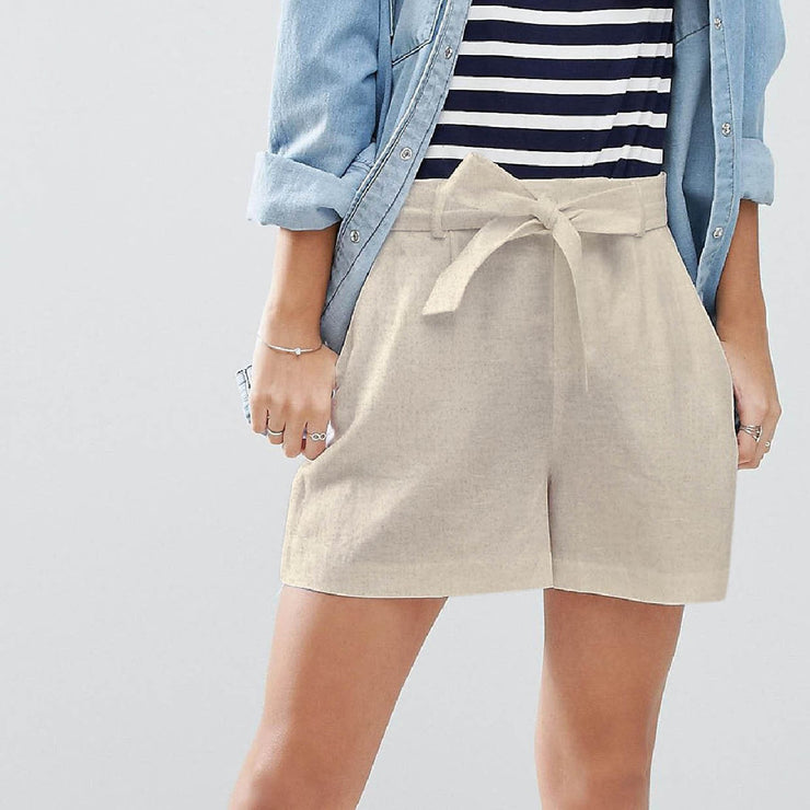 Knotted Cotton Shorts for Women - A Casual Elegance