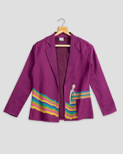 Purple Colour Printed Jacket For Women's