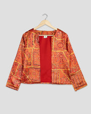 Red Colour Gamthi Printed Jacket For Women's