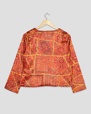 Red Colour Gamthi Printed Jacket For Women's