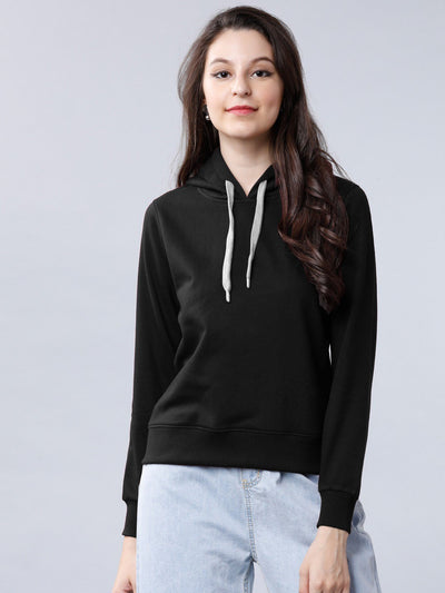 Black Colour High Quality Premium Hoodie For Women's