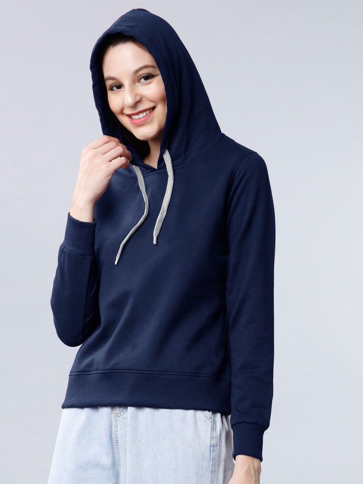 Blue Colour High Quality Premium Hoodie For Women's