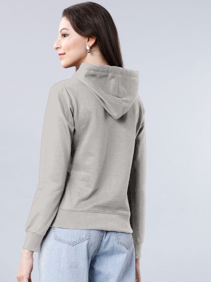 Grey Colour High Quality Premium Hoodie For Women's