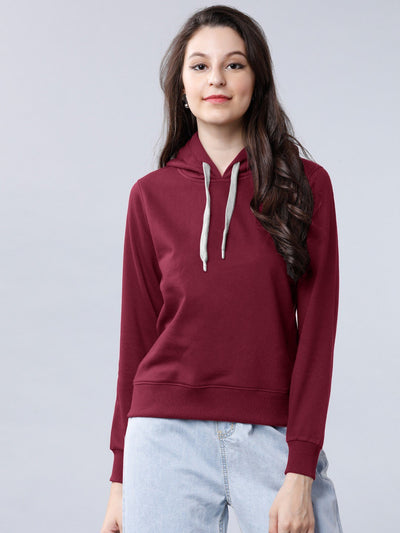 Maroon Colour High Quality Premium Hoodie For Women's