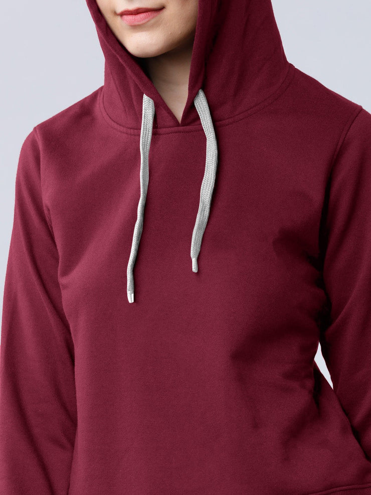 Maroon Colour High Quality Premium Hoodie For Women's