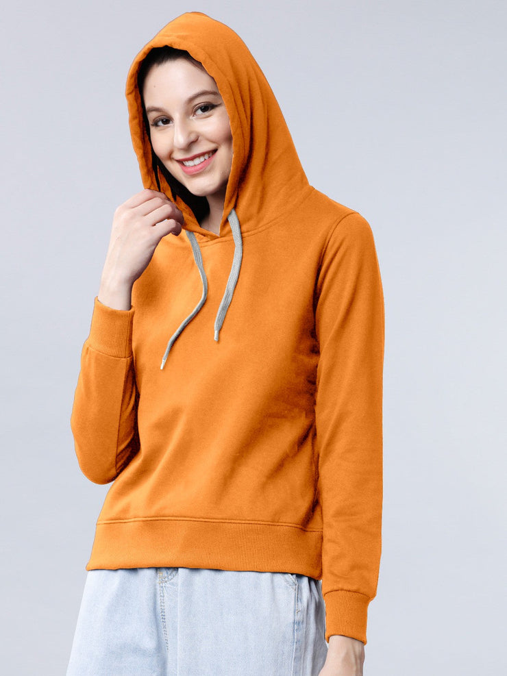 Orange Colour High Quality Premium Hoodie For Women's