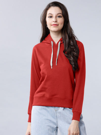 Red Colour High Quality Premium Hoodie For Women's