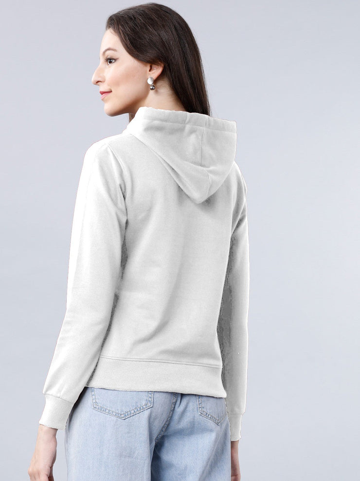 White Colour High Quality Premium Hoodie For Women's