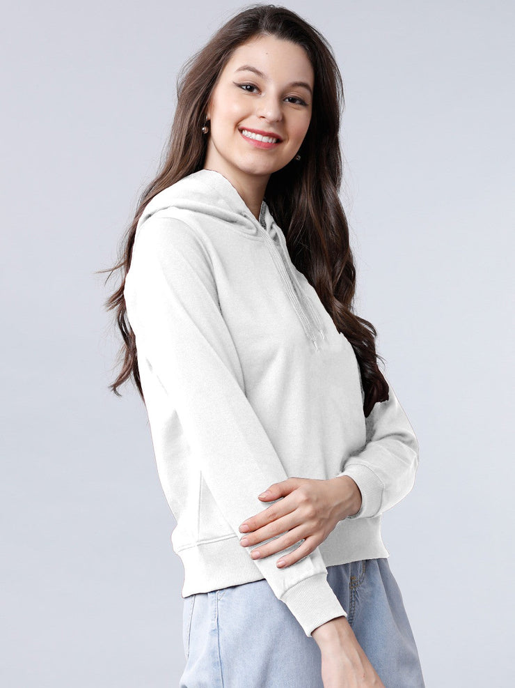 White Colour High Quality Premium Hoodie For Women's