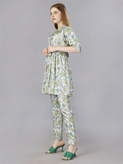 Printed Green2-Piece Shirt & Trousers Set