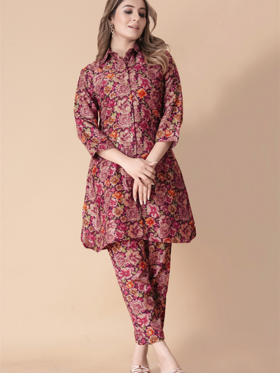 Floral Print Tunic & Pants Co-Ord Set